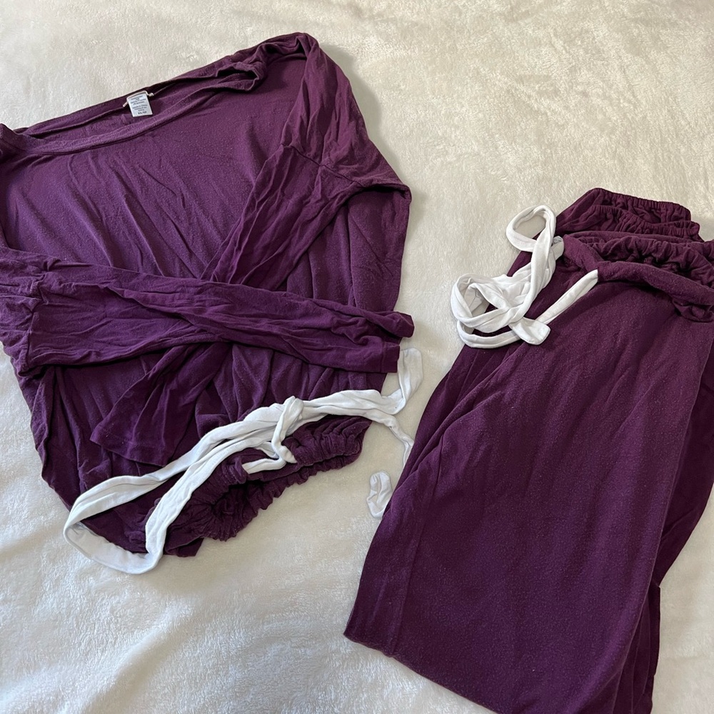 Eberjey Gisele TENCE Modal Slouchy PJ Set Plum/Ivory Small